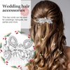HINZIC 2pcs Wedding Hair Combs Crystal Rhinestone Bridal Hair Combs Pearl Hair Comb Side Wedding Hair Pieces Wedding Hair Accessories for Brides Women Girls(Pink-gold, Silver)