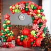 144 Piece Christmas Balloon Garland Arch kit with Xmas Red Gold Fresh Green and Dark Green Balloon Candy Balloons Gift Box Balloons Red Star Balloons for Christmas Party Decorations