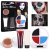 BOBISUKA Halloween Zombie Makeup Kit with 4 Colors Face Body Paint & Applicator, Fake Blood, Liquid Latex and Scar Wax SFX Makeup Set for Vampires Wounds Clown Cosplay Special Effects Makeup