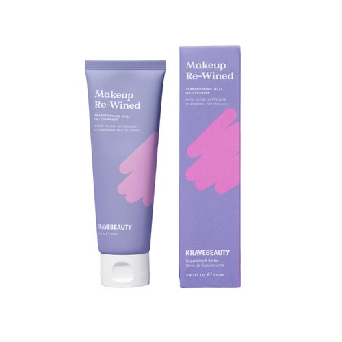 KraveBeauty Makeup Re-Wined, Transforming Jelly Oil Cleanser, Removes Makeup & Impurities, Suitable For All Skin Types, Vegan & Cruelty Free, 3.38 fl oz