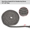 Stanbroil Wood Stove Gasket, 1/2" x 84" Graphite Impregnated Fiberglass Rope Seal and High-Temperature Cement Gasket Kit Replacement for Wood Stoves Door