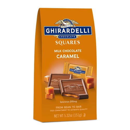 GHIRARDELLI Milk Chocolate Squares with Caramel Filling, Milk Chocolate Caramel Candy Squares, 5.32 oz Bag (6 bags)