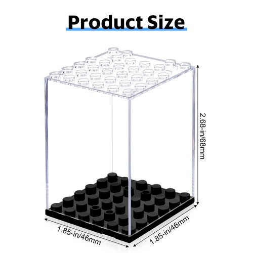 Pokiiulk 15 Pcs Minifigure Display Cases - Acrylic Display Box Fit for Minifig and Action Figures, Stackable Boxes for Figures Collectors, Dust Proof Cabinet for Minifigures Display (Black)