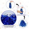 Cheerleading Pom Poms 4 Pack Cheerleader Squad Spirited Fun Pompoms Pom Poms Cheer Poms Hand Flowers Metallic Foil Pompoms for Kids Adults Sports Team Spirit Cheering Party Dance (Blue)
