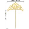 Gyufise 24Pcs Gold Princess Crown Cupcake Toppers Glitter Princess Cake Pick Decorations for Wedding Girl Birthday Baby Shower Party Decorations