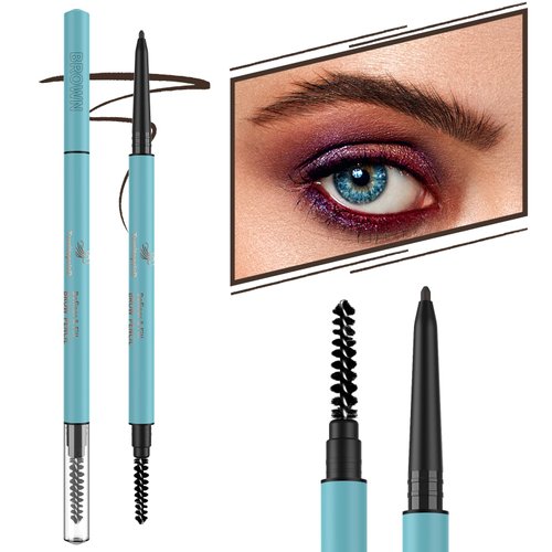 TurritopsisD Eyebrow Pencil Liner 【2-Pack Auburn】 Waterproof Long-Lasting Retractable Extra-slim Pen Fine-tip Built-in Brush Create Eye Brow Natural Makeup