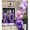 Purple Number 6 Balloons, 40 Inch Giant Number Balloons Foil Mylar Helium Purple Number 6 Balloons for 6th Birthday Party Supplies Anniversary Event Celebration Decorations