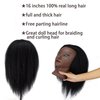 Mannequin Head with 100% Human Hair Mannequin Head Curly Cosmetology Afro Mannequins Heads with Stand for Practice Braiding Styling Training Head Hair Styling With Gift