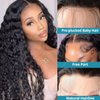 BASEMMAHER Deep Wave Lace Front Wigs Synthetic Artificial Human Hair Pre-Plucked Hair Wigs 30 Inch Natural Black Lace Frontal Curly Wig Hair Replacement Wigs for Black Women Daily Party Use