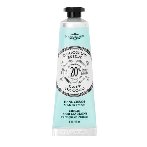 La Chatelaine 20% Shea Butter Hand Cream Travel Size, Organic Argan Oil, Moisturizing, Nourishing, Repairing, Extra-Rich Hand Lotion, Made in France, Paraben Free, 1 oz / 30ml (Coconut Milk)