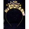 DRESBE Light Up Birthday Headband LED Rhinestone My Birthday Headbands Birthday Party Favors Hair Accessories for Women (Gold)
