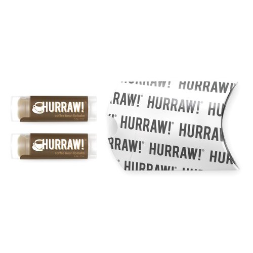 Hurraw! Coffee Bean Lip Balm, 2 Pack: Organic, Certified Vegan, Cruelty and Gluten Free. Non-GMO, 100% Natural Ingredients. Bee, Shea, Soy and Palm Free. Made in USA