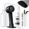 Shmian Eyelash Shampoo 60ML for Lash Extension Cleanser, Mascara Brushes Kits with Handheld Lash Fan, Makeup Cleansing Foam for Lash Bath Eyelash Care Cleaning Kits, Black (Black Fan kit)