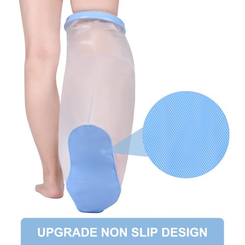 VALLEYWIND Waterproof Leg Cast Cover for Shower Adult Anti-Slip Reusable Sealed Watertight Cast Protector for Shower Leg Cast Bag for Shower Leg Foot Ankle Knee to Keep Wound & Bandages Dry 24.8inch