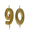 Qj-solar Gold 90th Birthday Candles,Number 90 Cake Topper for Party Decoration