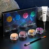 ecofavor Loose Glitter Eyeshadow Set - 2 Multichrome Eyeshadow Powder Pigment, 1 Chameleon Eyeshadow Brush, 1 Liquid Fixer, Holographic Sparkling Eye Shadows Duochrome Makeup