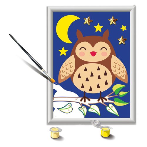 Ravensburger CreArt Peaceful Kitten Paint by Numbers Kit for Kids - 20266 - Painting Arts and Crafts for Ages 7 and Up