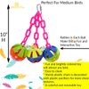 Bonka Bird Toys 1273 Tri-Chain Ball 10" High by 6" Wide Medium Parrot Plastic Cage Toy, African Grey, Pionus, Ringneck, and Similar Sized Birds