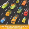 SeventhDuck Mini Cars 26PCS, Pull Back Racing Toy Car Set, Racing Toy Vehicles Mini City Cars with Roadblocks and Characters, Party Favors Birthday for Boys Girls Kids