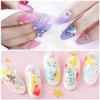 SILPECWEE 8 Boxes Mermaid Nail Pearls Iridescent Circular&Semi Circular Nail Art Pearl 3D Flat Back Pearl Nail Charms Pearls Beads Acrylic Nail Decorations for DIY Nails Accessories