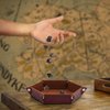 K.T. Fancy Dice Tray 8 Pieces Folding D&D Dice Tray Dice Holder Storage Box for Dice Rolling Tray PU Leather and Velvet.