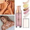 Body Shimmer Oil, Waterproof Long Lasting Moisturizing Bronze Body Luminizer Glow For Face & Body, Liquid Illuminator Body Highlighter 1oz/Jars, Makeup Brush Include (Sparkle Pink #04)