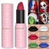 BEUKING Matte Lipstick Festival Green Lip Tint Gloss Face Painting Stick Silky High Pigment Smooth Velvet Waterproof White Black Green Blue Lip Gloss Halloween Daily Stain Lip Make Up Cosmetics (LC05)