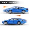 SASBSC Toy Cars Model S Die Cast Metal Model Cars with Door Open Light and Sound Pull Back Car Toys for Boys and Girls 3-12 Years Old