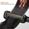 Hair Straightener Brush with Ceramic Coating, Hair Straightener Comb 6 Temps Settings up to 210-400F, 20s Fast Heating, Double Voltage 110-240V Travel Hair Straightener