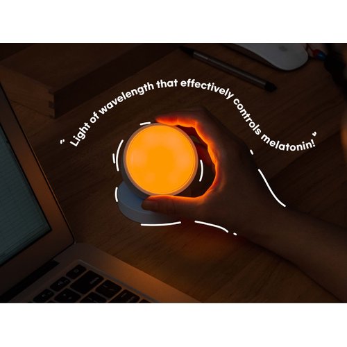 Olly Light Therapy Lamp - UV-Free LED with 140g Compact Size for deep Sleep, Rechargeable, 2step Brightness Mode, 25minutes Automatic Timer - Daily Sunlight to Sleep Well