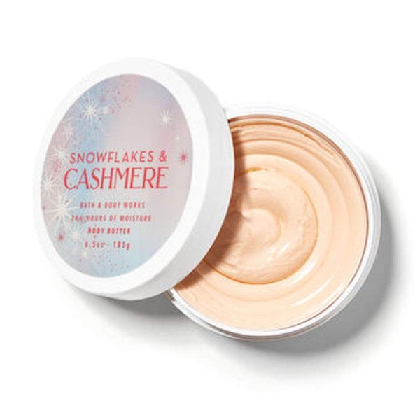 Bath and Body Works Body Care 24+ Hours Moisture Body Butter - SNOWFLAKES & CASHMERE w/Shea & Coco Butter - 6.5 oz