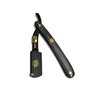 Black and Gold Straight Edge Hair Shaving Razor with Full Double Edge Blade Holder – Professional Barber Beauty Salon All Purpose Durable Shaving Razor – Cut Throat Folding Blade