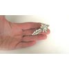 Generic Small flower and leaf shaped crystal alligator hair clip for fine thin hair