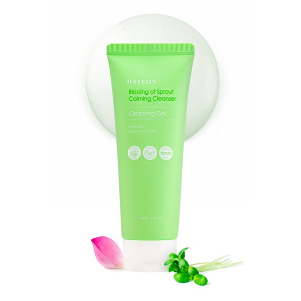 HAYEJIN hypoallergenic Blessing of Sprout Calming Cleansing Gel- Vegan, 170ml/5.7 fl.oz
