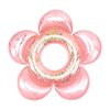 HeySplash Inflatable Swim Rings with Glitter, Flower Shaped Summer Swimming Pool Float Loungers Tube Ring Floatie, Water Fun Beach Party Toys for Kids - Rose Gold