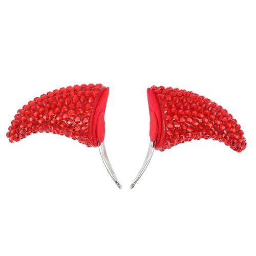 Healvian Halloween Devil Horns Hair Clip, Hair Clips Devil Halloween Head Prop,Halloween Red Horn Hairpins,Vampire Devil Headdress Halloween Dress Up Cosplay Costume