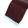 Tape in Hair Extensions Human Hair 100% Real Remy Human Hair Extensions Seamless Straight Hair extensions Real Human Hair Tape in Extensions 18Inch 20Pieces 50g/Set #99J Burgundy