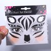 Black White Zebra Face Stickers Animal Face Gem Stickers White Crystal Diamond Face Art Stickers Black Glitter Face Decals Design Party Face Eye Decoration for Festival Party 2Sheets