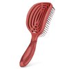 NuWay 4HAIR® DoubleC PRO® U.S. Patented Double Curved Detangling Brush is Hair Dryer Safe (Red)