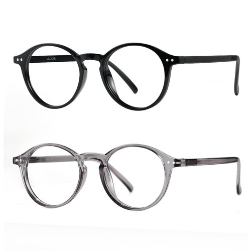 AVDLAB Blue Light Blocking Eyeglasses for Women & Men, Computer/Gaming/TV/Phones Glasses to Help You Sleep Better (Bright black/Bright transparent grey)