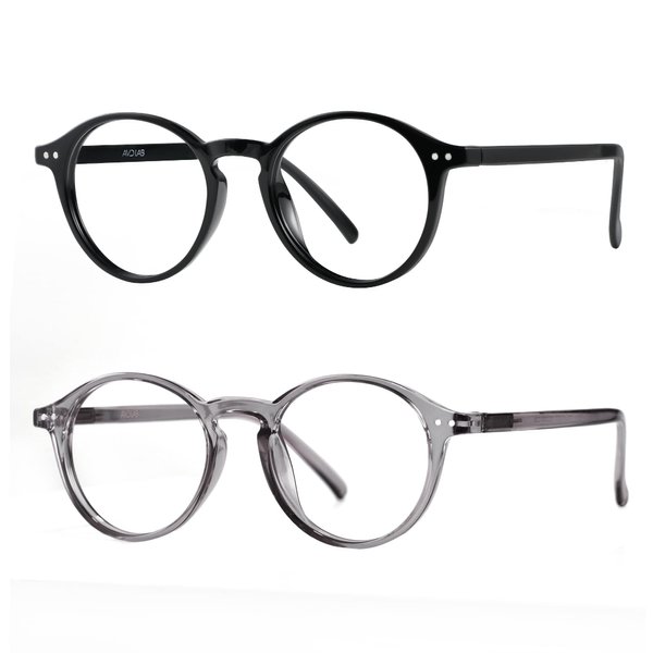 AVDLAB Blue Light Blocking Eyeglasses for Women & Men, Computer/Gaming/TV/Phones Glasses to Help You Sleep Better (Bright black/Bright transparent grey)