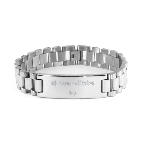 Inspire Model Railroads Gifts, Shit Happens. Model Railroads Help, Joke Holiday Ladder Bracelet from Friends, Model trains, Train set, Toy trains, Gift for train lover, Gift for model railroader