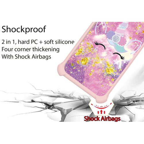 jioeuinly TCL Ion Z Case Compatible with TCL Ion Z T501L T501C Phone Case TCL A3 /A30 Case Cover [with Tempered Glass Screen Protector][Hard PC + Soft Silicone][Gold Glitter+Luminous] JSF-DJS