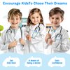 RioRand Kids' Doctor Lab Coat Costume with Accessories Role Play for Boys Girls Playset Nurse Costume Age 3-12 (White, M-130CM/6-7Y)