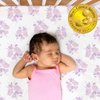 The Peanutshell Floral Crib Sheet Set for Baby Girls - 4 Pack - Pink & Purple