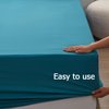 rushrushlulu Soft and Microfiber Twin Fitted Bed Sheet only Fits 15inches Bed Matress Sheets Deep Pocket Soft Fitted Sheets Blue