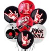 Rock and Roll Party Decoration Balloons 12'' Latex Balloons for Music Theme Party Decorations 1950's Birthday Party Supplies 50s 60s Rock Party Favors