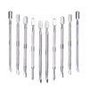 10Pcs Cuticle Pusher Remover and Cutter, Creatiee Double Ended Stainless Steel Cuticle Cleaner Nail Gel Polish Removal, Manicure Pedicure Nail Tools for Fingernails Toenails - Professional & Durable