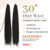 BLL Curly Braiding Hair For Boho Braids Ocean Wave Crochet Hair 2 Packs Deep Wave Long Wavy Braiding Synthetic Hair Extensions For Black Women (30 Inch(Pack of 2), 1B)