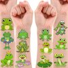 Frog Temporary Tattoos - Frog Birthday Decorarions Party Favors Supplies Gift Idea For Kids Teen Boy Girl Animal Décor Cute Lovely